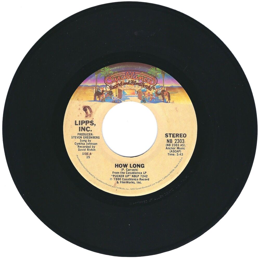 Lipps, Inc. 45 RPM - How Long / There They Are - Casablanca VG+ Disco '80